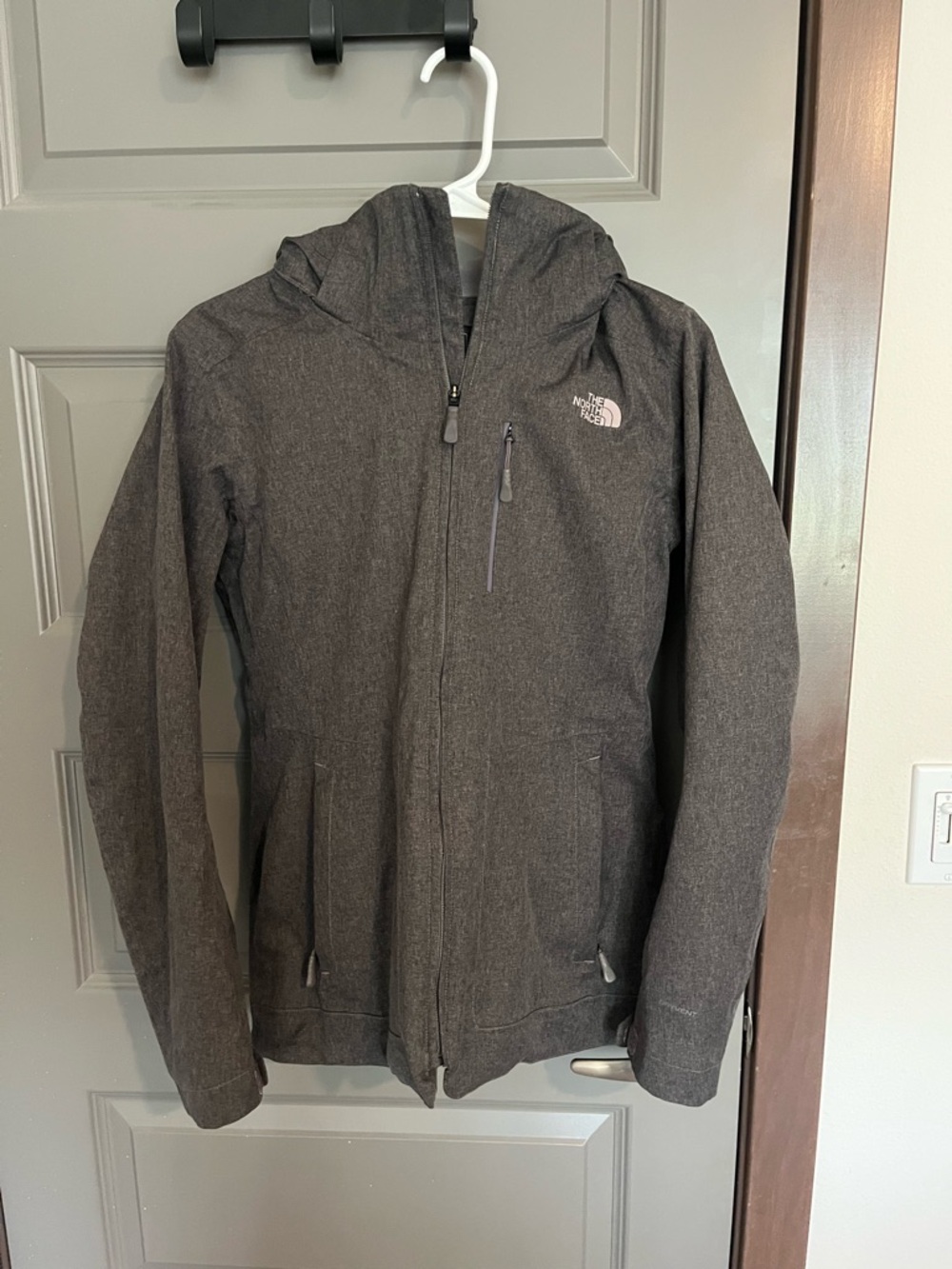 The North Face Men's Charcoal Hooded Raincoat